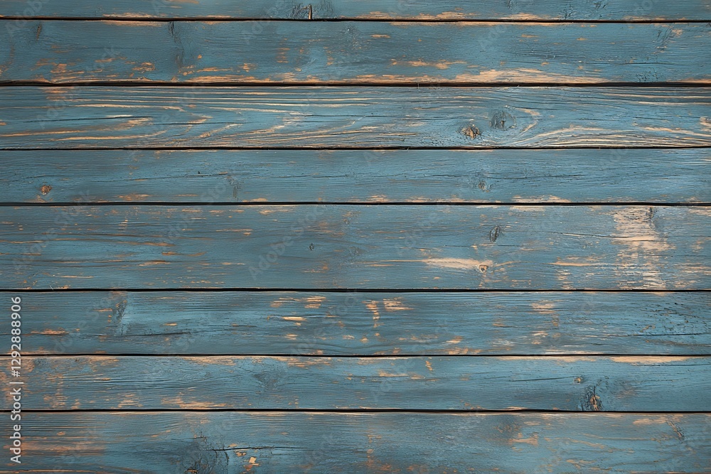 Obraz premium A textured background of blue painted wooden planks is present