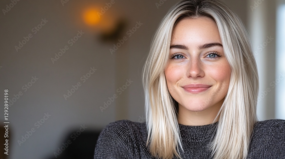 Obraz premium natural beauty: captivating portrait of a confident young woman
