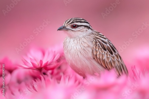 A crab spider camouflaged on a pink flower, waiting patiently for unsuspecting prey