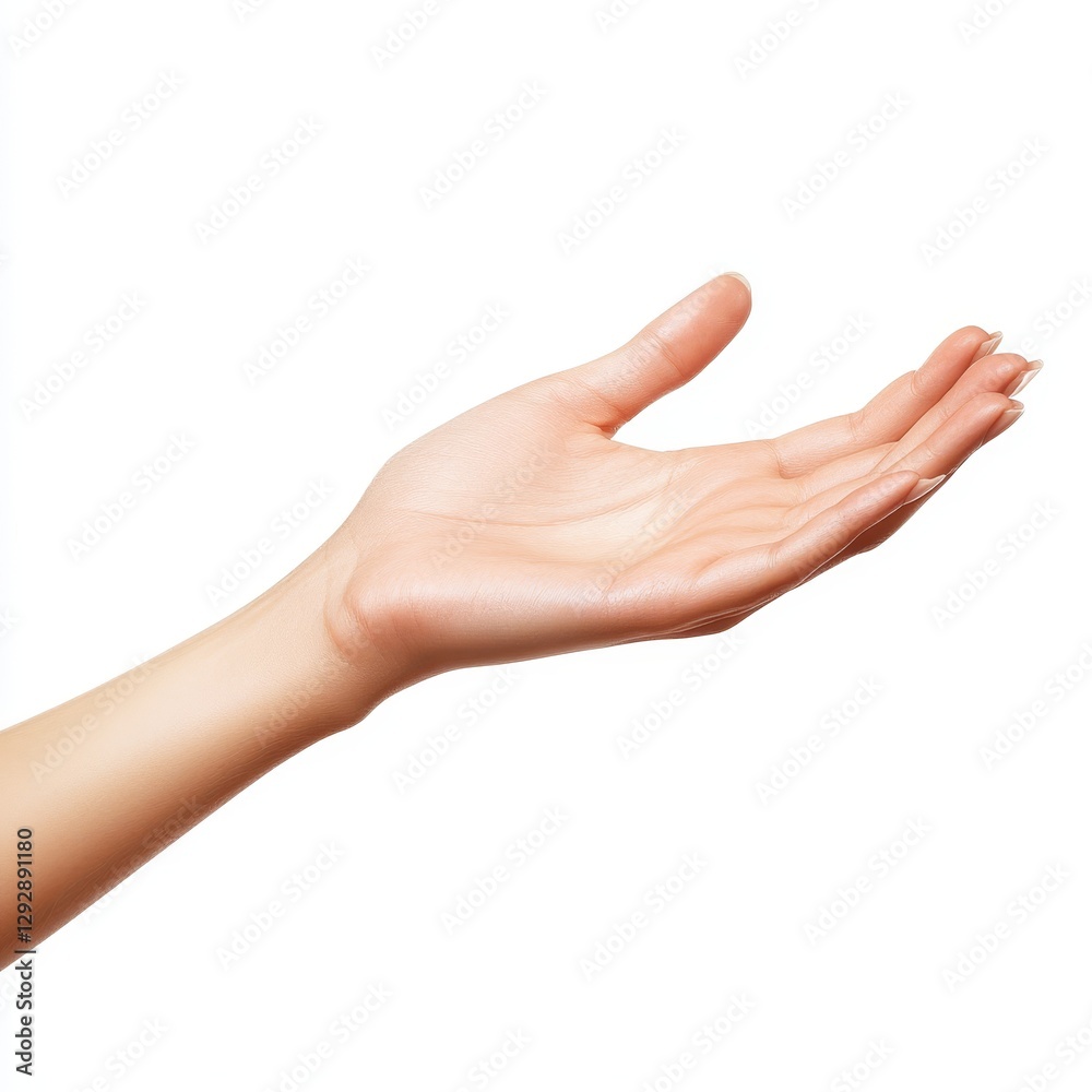 Close-up of a woman's hand , isolated on a white background Close-up of a woman's hand , isolated on a white background