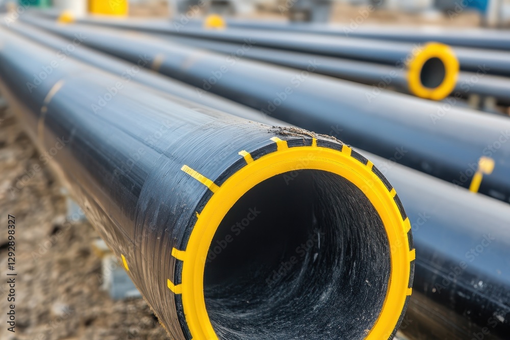 PE pipe manufacturing facility industrial HDPE pipelines for gas and water Polyethylene PE100 tubes Polyethylene pipe production site PE pipe manufacturing facility industrial HDPE pipelines for gas and water Polyethylene PE100 tubes Polyethylene pipe production site