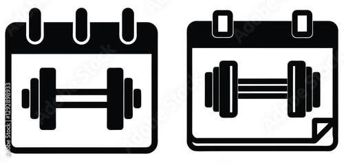 Set of fitness item vector icon
