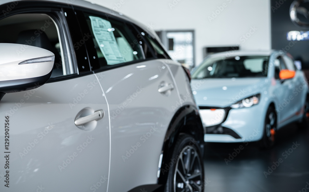 Car parked in luxury showroom. Car dealership office. Car showroom business. New car parked in modern showroom. Auto for sale and rent business. Automobile leasing and insurance. Electric automobile. Car parked in luxury showroom. Car dealership office. Car showroom business. New car parked in modern showroom. Auto for sale and rent business. Automobile leasing and insurance. Electric automobile.