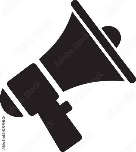 simple black megaphone icon silhouette