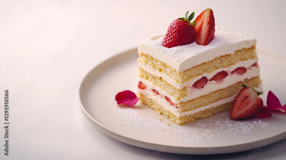 piece of cake with strawberry piece of cake with strawberry