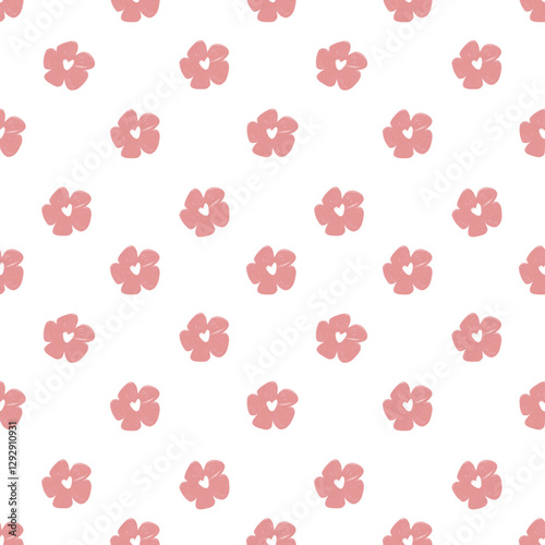 seamless floral pattern with pink flowers 