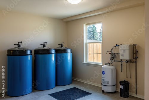Sight of water conditioner and open brine reservoir