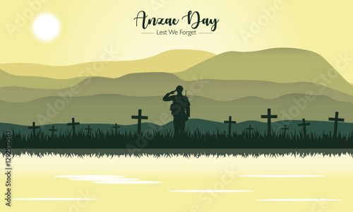 Anzac Day vector illustration. it is suitable for card, banner, or poster