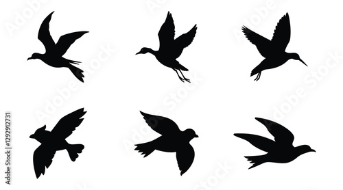 Factory building silhouettes collection isolated on white background