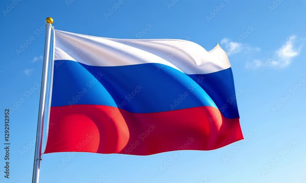Russia vibrant tricolor flag waves proudly in the wind. Russia vibrant tricolor flag waving proudly in the wind, suitable for patriotic, travel, cultural, and political concepts. Russia vibrant tricolor flag waves proudly in the wind. Russia vibrant tricolor flag waving proudly in the wind, suitable for patriotic, travel, cultural, and political concepts.