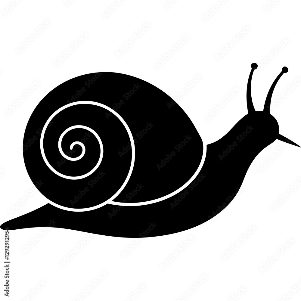 Minimalist Snail Silhouette Icon Perfect for Logos & Designs. Minimalist Snail Silhouette Icon Perfect for Logos & Designs.