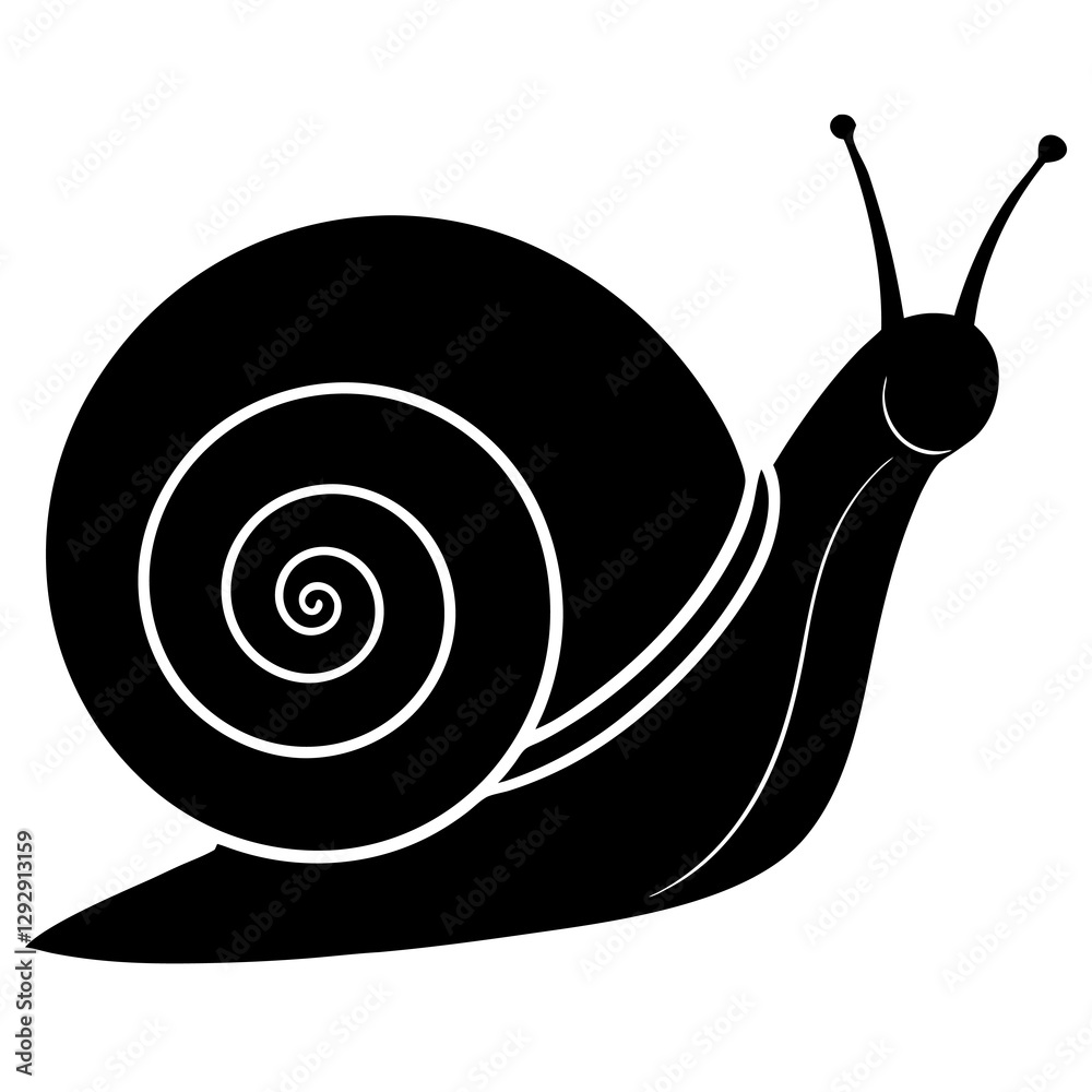 Snail Silhouette Vector Icon High-Quality Design on White Background. Snail Silhouette Vector Icon High-Quality Design on White Background.