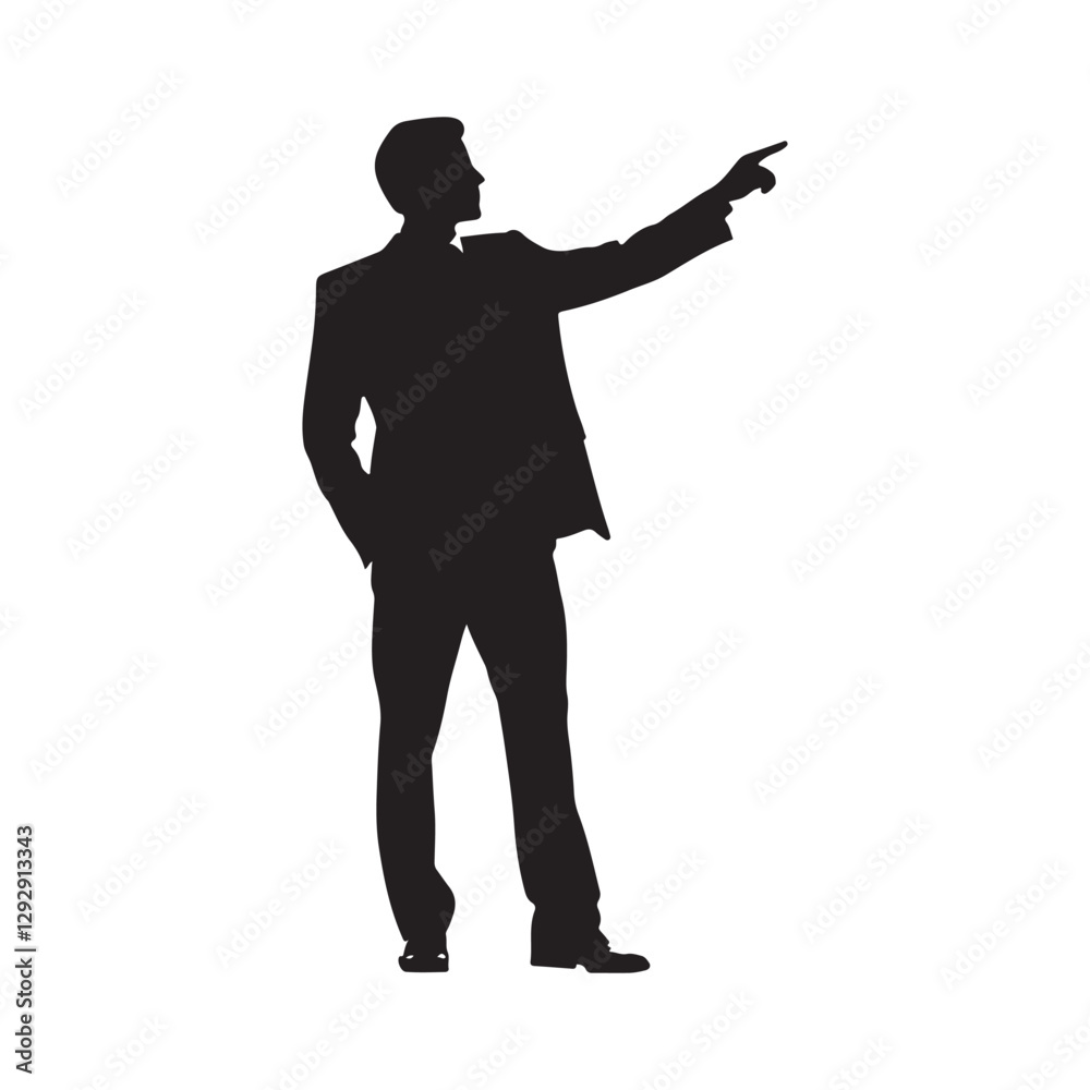 Dynamic CEO Silhouette in Motion clipart on a white background Dynamic CEO Silhouette in Motion clipart on a white background
