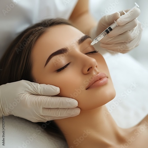 Woman receiving facial injection