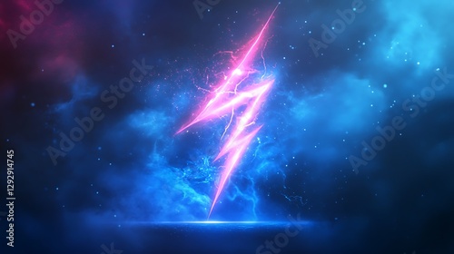 Pink and Blue Lightning Bolt Energy Blast
