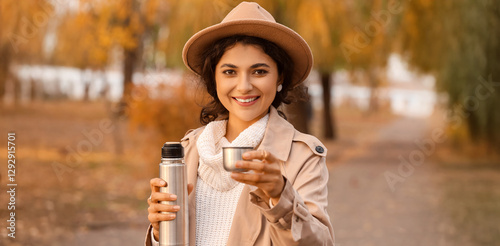 Beautiful woman with thermo...