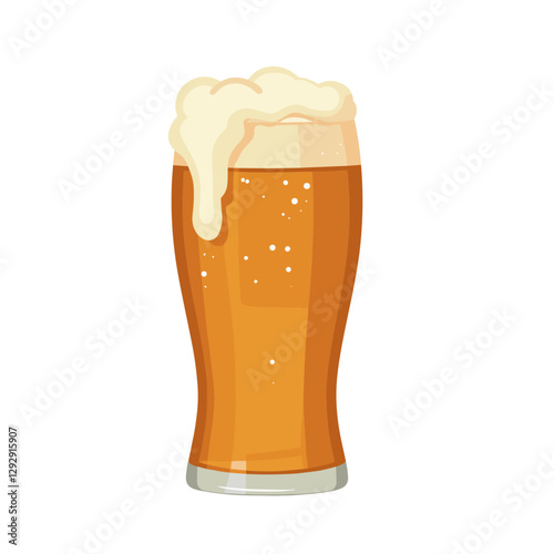 A refreshing glass of beer complete with a frothy head offers a delightful and satisfying beverage experience Cheers!