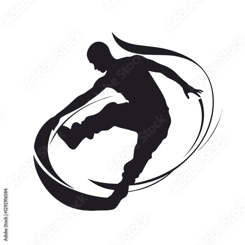 Break dance, capoeira, Capoeira dancer executing a powerful kick in a dynamic pose on a minimalist white background, vector