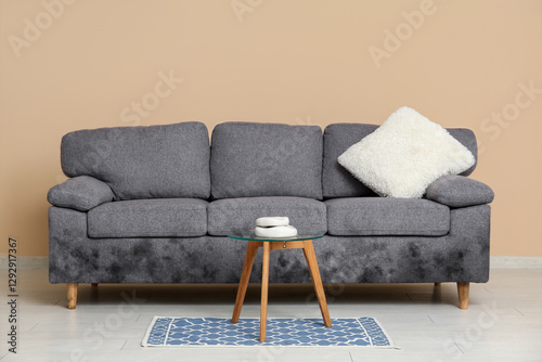 Comfortable sofa and coffee...