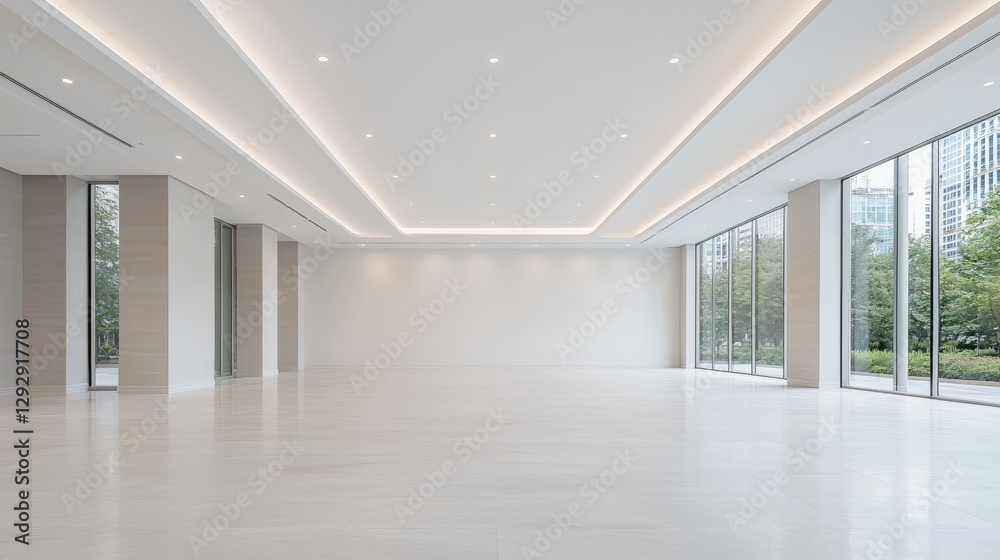 Obraz premium Empty modern office space with city view (2)