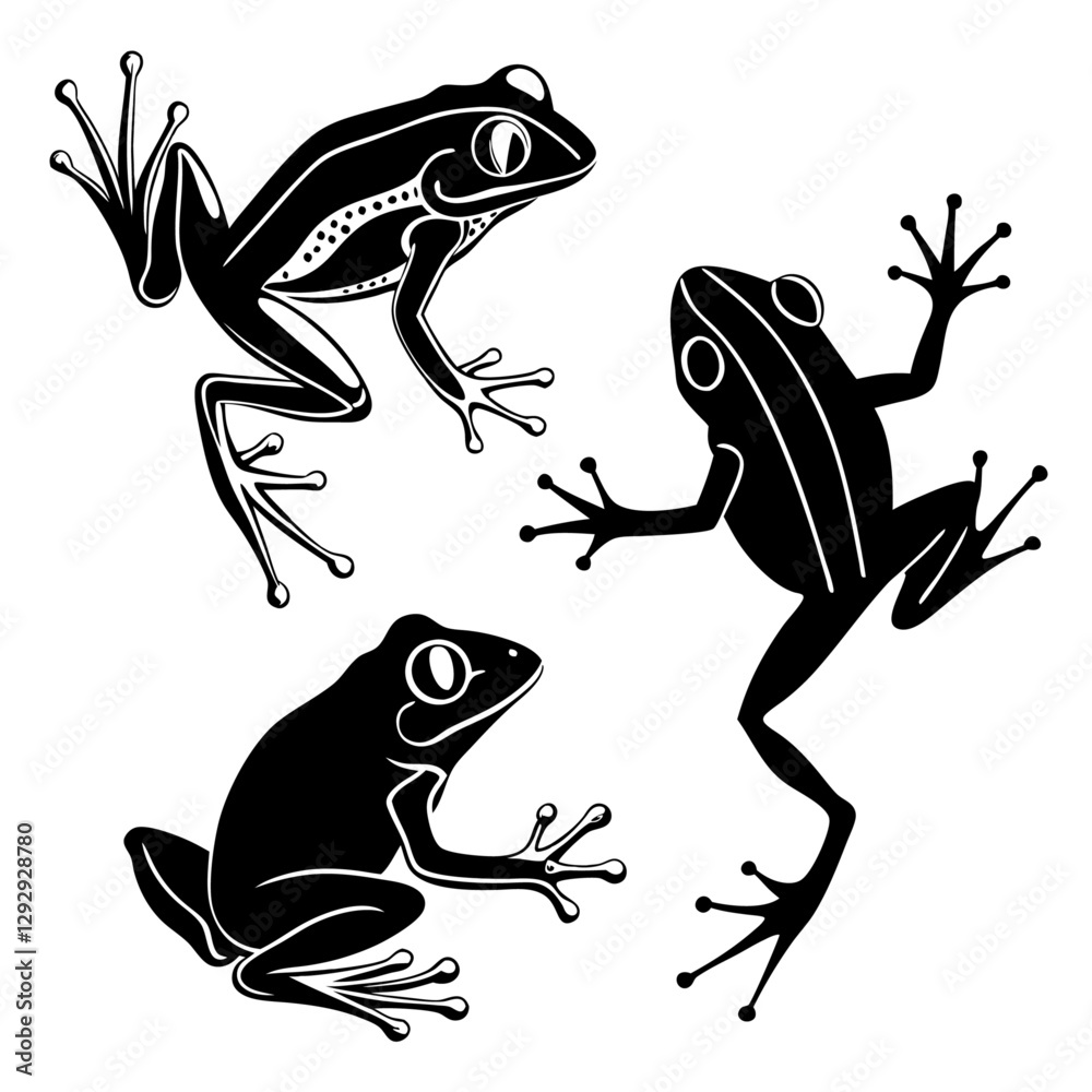 A high-contrast black silhouette of a against a frogs TRANSPARENT BACKGROUND PNG VECTOR A high-contrast black silhouette of a against a frogs TRANSPARENT BACKGROUND PNG VECTOR