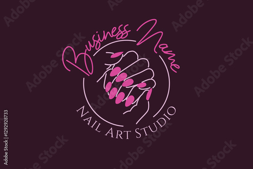 Feminine Nail Studio or Artist Logo Template