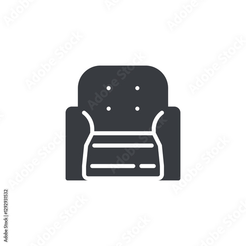 A reclining chair vector icon
