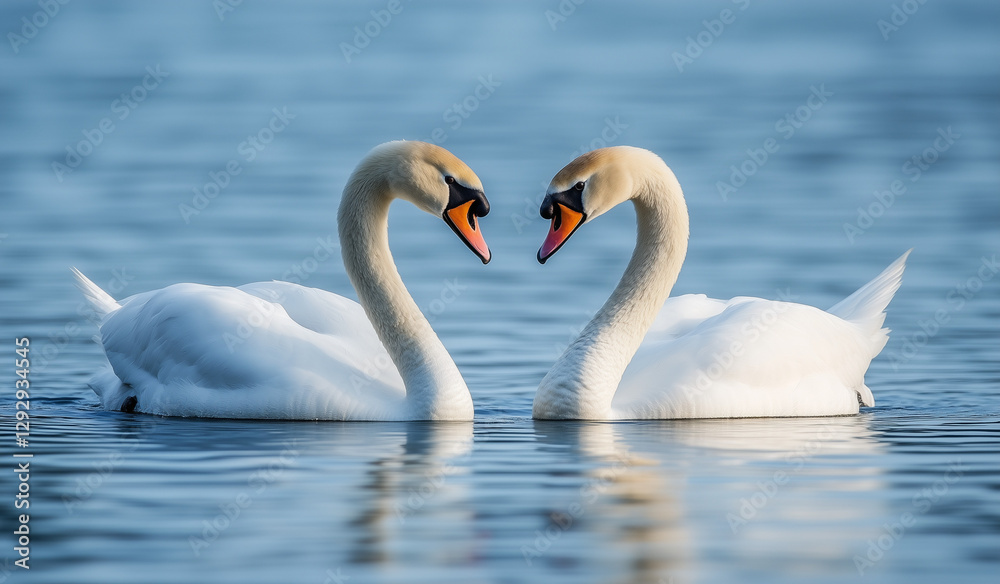 Two Swans Forming a Heart Shape on Water, Symbolizing Love and Romance in Nature
Two Swans Forming a Heart Shape on Water, Symbolizing Love and Romance in Nature