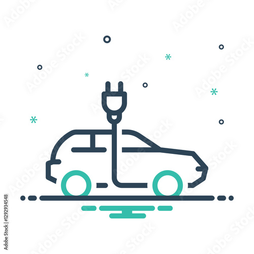 Mix icon for electric vehicle