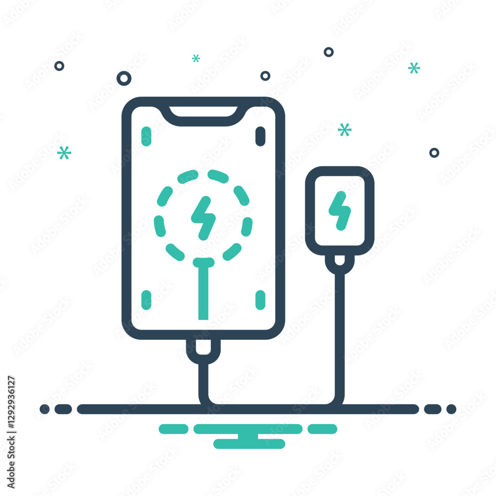 Mix icon for charge phone Mix icon for charge phone