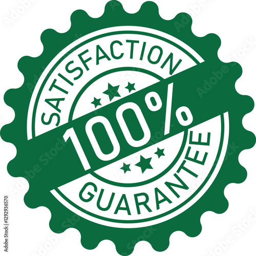 green guarantee seal, 100% satisfaction badge, product warranty icon