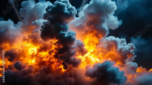 Massive Explosion Fireball Stock Footage Dramatic VFX
