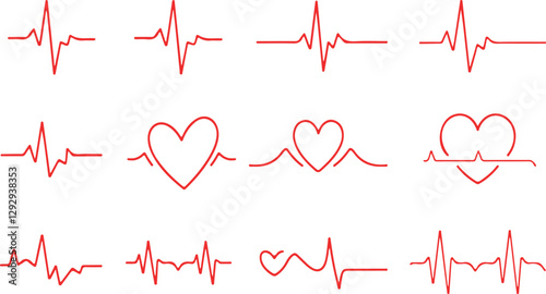 heartbeat line, heart rate monitor, ekg pulse trace