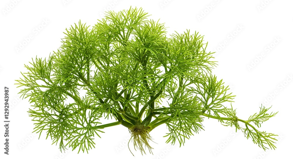 Green Dill Herb Plant on White Background with Detailed Leaves Green Dill Herb Plant on White Background with Detailed Leaves