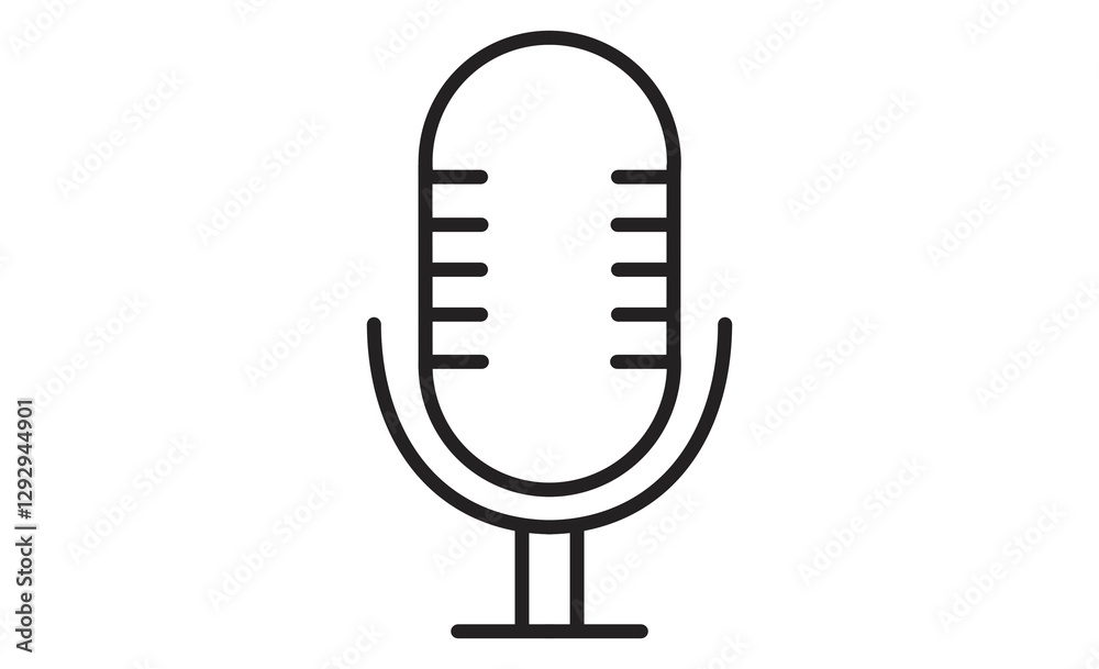 シンプルなマイクのアイコンイラスト シンプルなマイクのアイコンイラスト