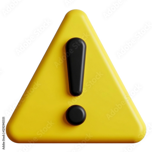 3d yellow warning triangle png image
