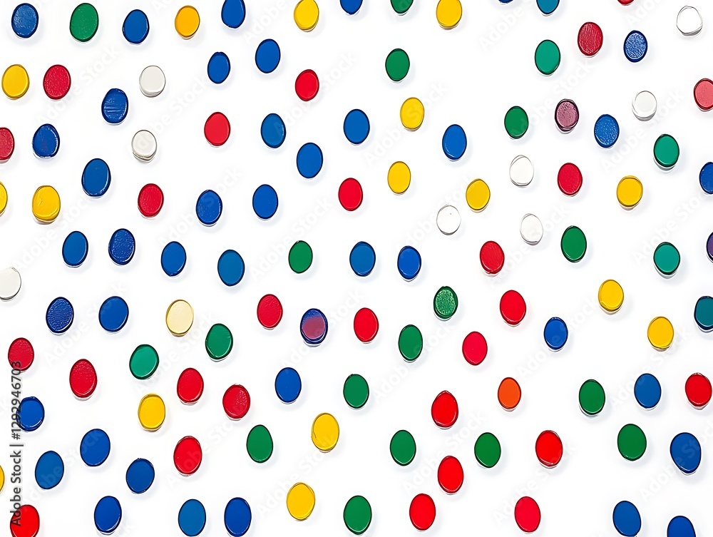 Colorful circles scattered on white Colorful circles scattered on white