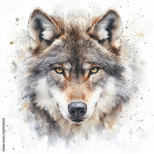 Watercolor Style Portrait Of A Wild Animal Portrait