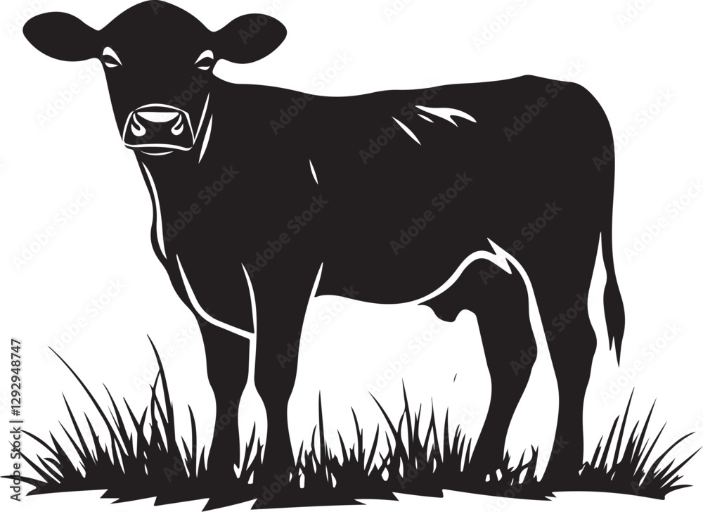 Fototapeta premium Bounding Bovine: The Lively Leap of a Cow 