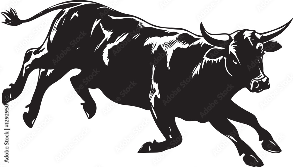 Fototapeta premium Bounding Bovine: The Lively Leap of a Cow 