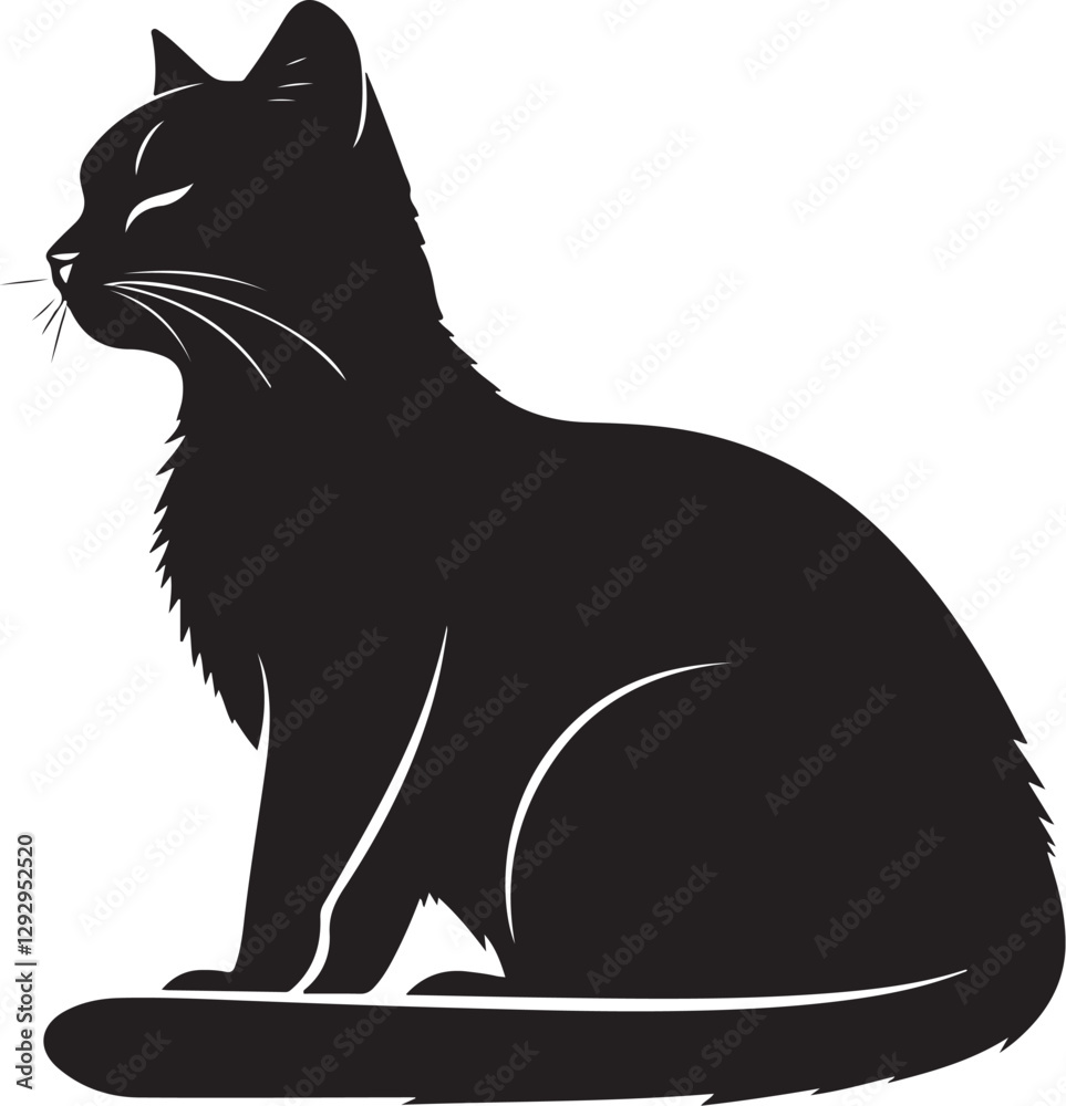 Fototapeta premium Black Cat Silhouette Collection – Elegant Feline 