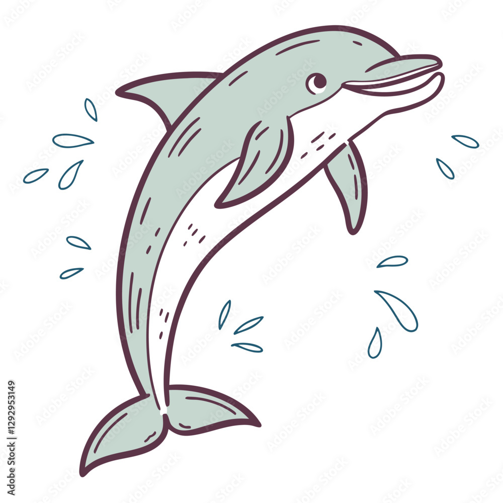 Obraz premium dolphin flat vector illustration dolphin cartoon eps