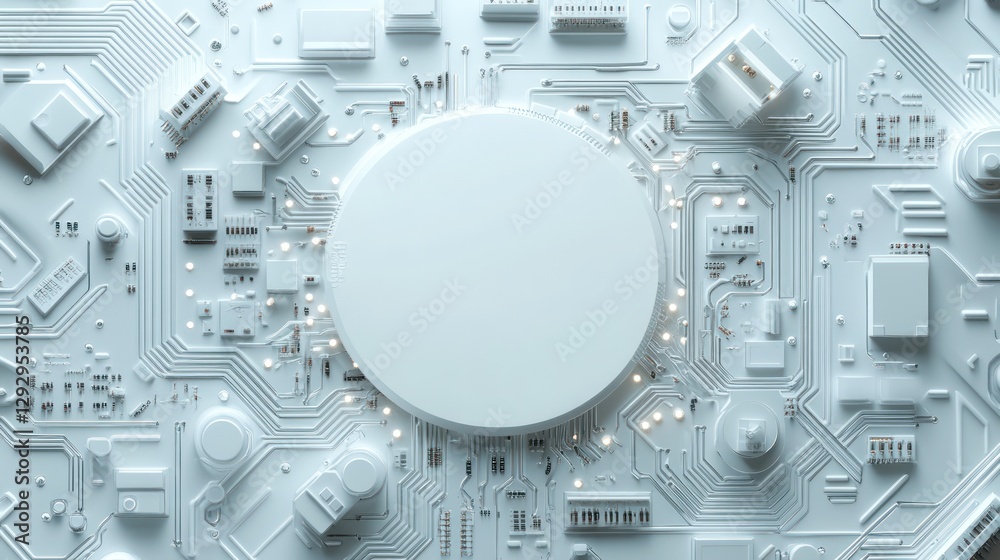 Obraz premium Abstract Circuit Board with Blank Circle.