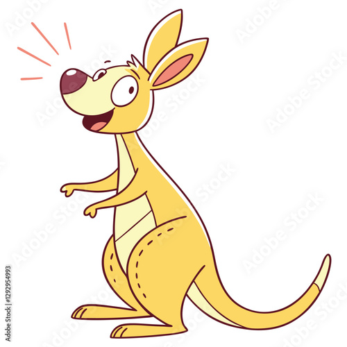 vector of cartoon kangaroo illustration on white eps