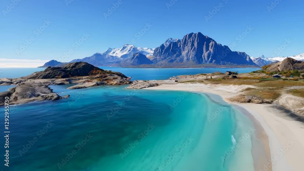Aerial View of Stunning Lofoten Islands in Norway Aerial View of Stunning Lofoten Islands in Norway