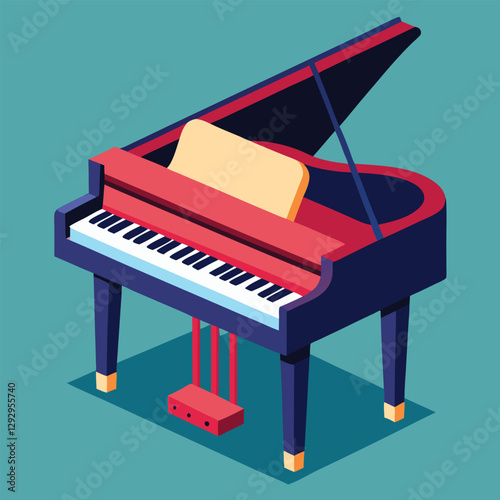 Piano keyboard seamless. Top view. Realistic detailed shaded piano keys. Simple beautiful design. Musical background. Music instrument. Flat style vector illustration.