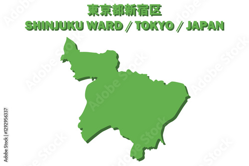 東京都新宿区ベクターイラストマップ