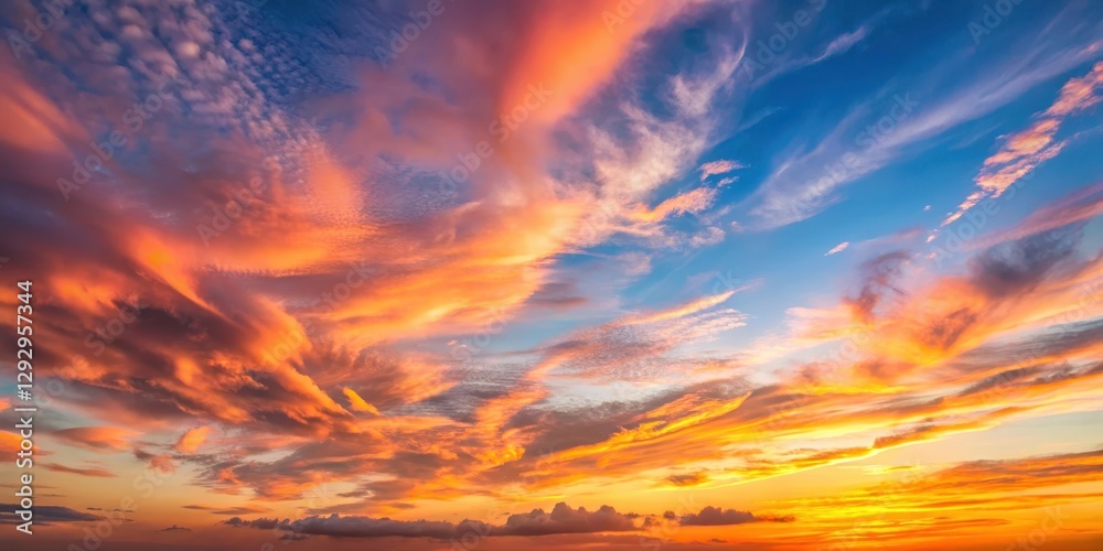Softly lit sky with gentle hues of pink and orange, set against a backdrop of wispy clouds drifting lazily across the horizon, orange hues, sunrise sky Softly lit sky with gentle hues of pink and orange, set against a backdrop of wispy clouds drifting lazily across the horizon, orange hues, sunrise sky