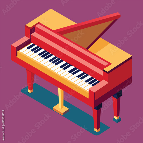 Piano keyboard seamless. Top view. Realistic detailed shaded piano keys. Simple beautiful design. Musical background. Music instrument. Flat style vector illustration.