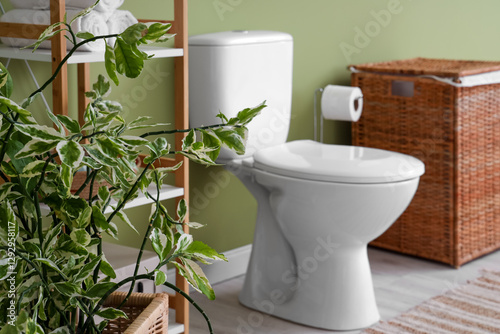 White toilet bowl in interi...